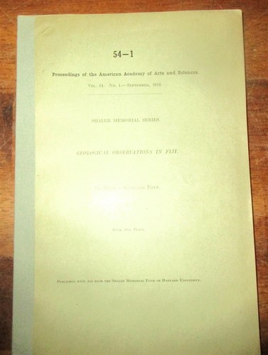 Geology paleontology 1918 fiji - paleontology,