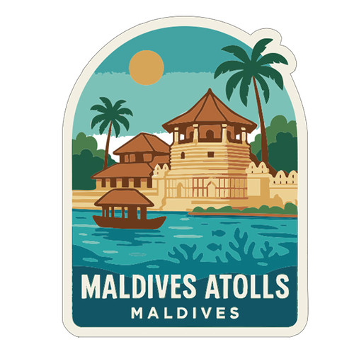 Adesivo maldive atolli - adesivo,